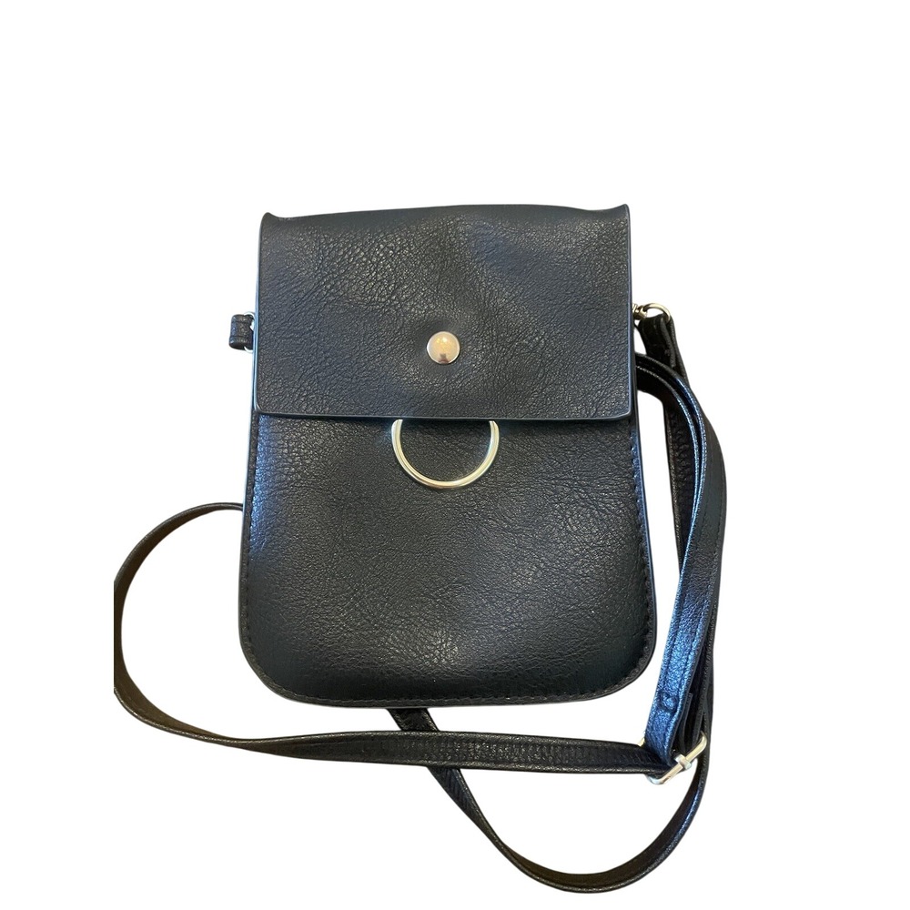 Crossbody Handbag BlackO Ring Adjustable Shoulder Strap Shoulder Bag Purse